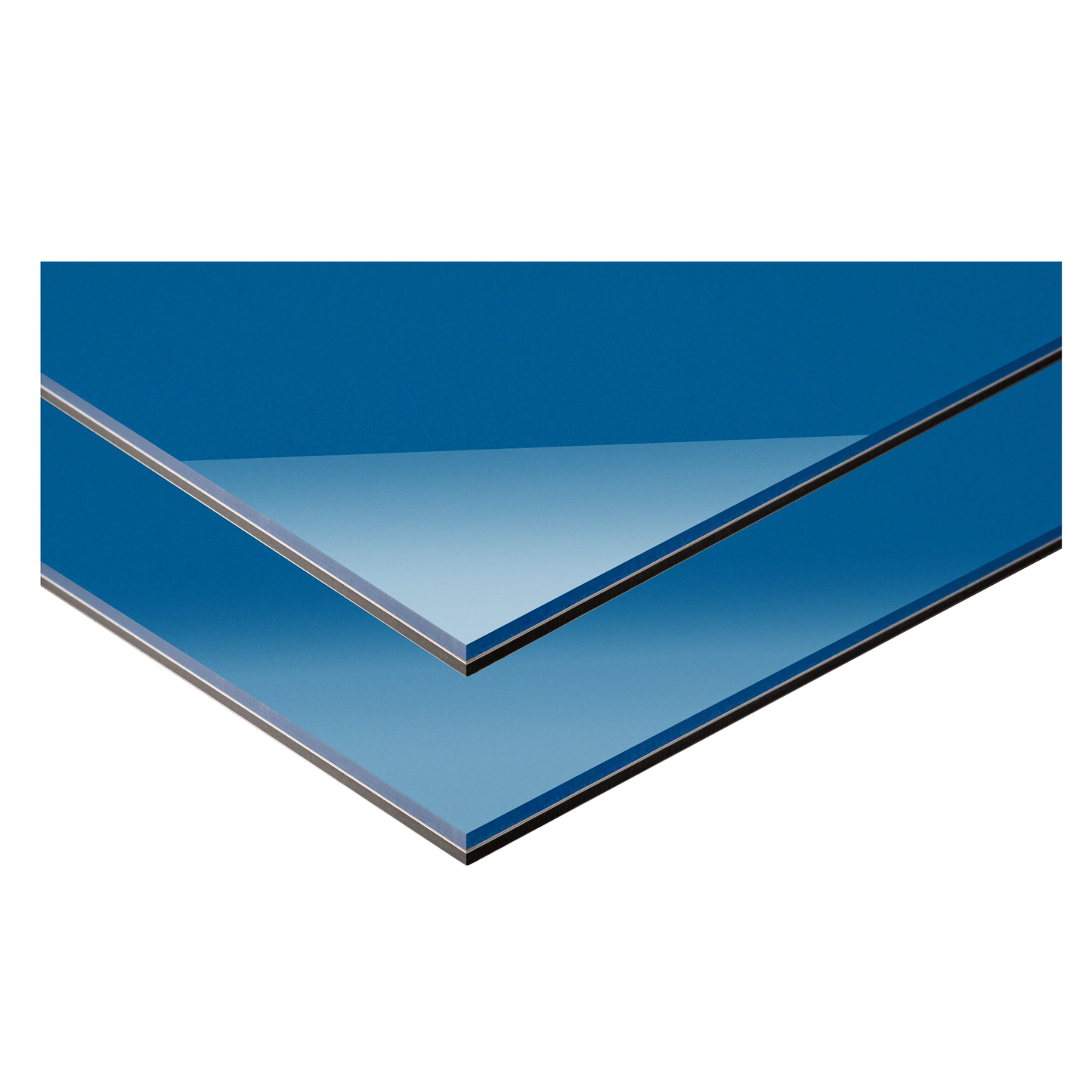 Blue metal sheet on a white background