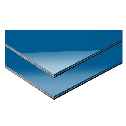 Blue metal sheet on a white background